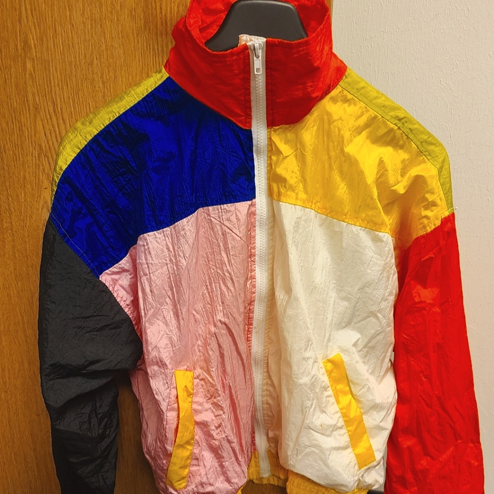 Vintage Red Pepper Jacket wome Large Multicolor Windbreaker